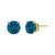 Contemporary 14K Yellow Gold 1/2 Cttw Round Brilliant Cut Lab Grown Blue Diamond 4-Prong Classic Solitaire Stud Earrings , A Pair For Sale - Image 3 of 5