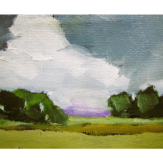 Contemporary Miniature California Grassland 4x4 Lynne French O/C Landscape Art For Sale - Image 3 of 3
