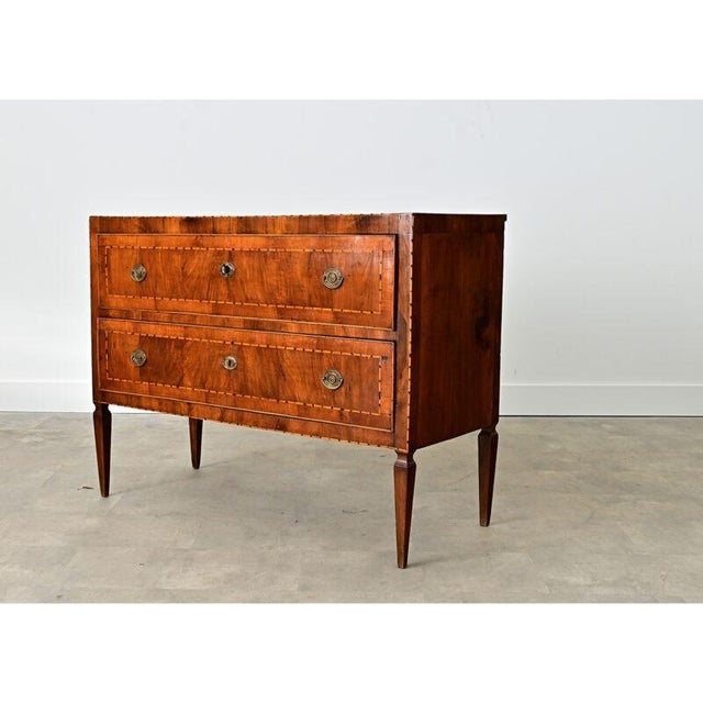 Italian 19th Century Two-drawer Inlay Commode For Sale - Image 4 of 14