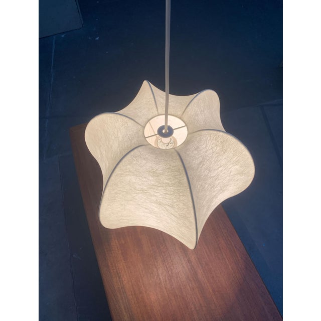 Rare Mid Century Cocoon pendant light from Goldkant shine. The cocoon screen delivers diffuse, atmospheric light. At the...