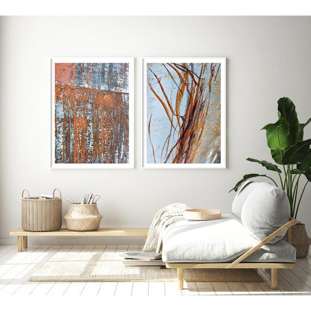 Not Yet Made - Made To Order Contemporary Pair of Abstract Industrial Photographs, Abstract Art Prints, Set of Two 16 X 24" Fine Art Photography Prints, Rust Artworks For Sale - Image 5 of 8