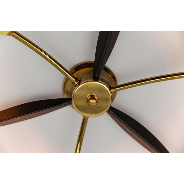 Metal Mid-Century Modern Multicolored 3-Armed Brass Sputnik Lamp, 1950s For Sale - Image 7 of 10