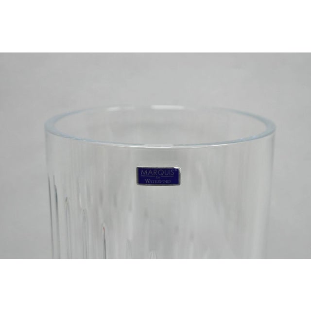 Late 20th Century Late 20th Century Marquis by Waterford 12" Tall Etched Round Lead Crystal Glass Flower Vase For Sale - Image 5 of 12