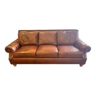 Buffalo Hide Leather Brown Custom Leather Sofa For Sale