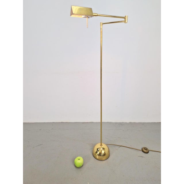 Metal Adjustable Brass Floor Lamp from Sölken Leuchten, 1970s For Sale - Image 7 of 9