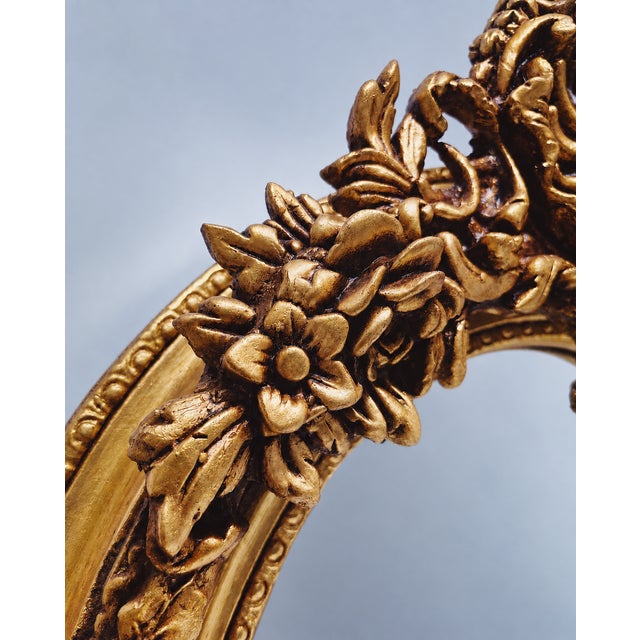 Gold Large Golden Full-Length Mirror with Crest from Green Square For Sale - Image 8 of 10