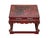 Asian Vintage Distressed Red White Cranes Pine Graphic Rectangular Stand Table For Sale - Image 3 of 12