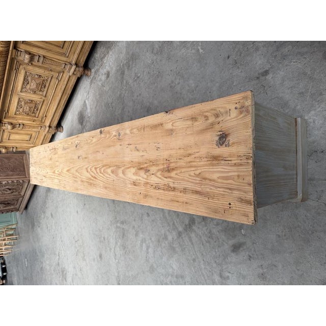 Gray Antique Workshop Cabinet Converted into TV Stand For Sale - Image 8 of 9