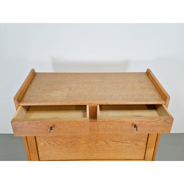 Art Deco Arts & Crafts Secretary in Natural Oak, 1930s For Sale - Image 12 of 15