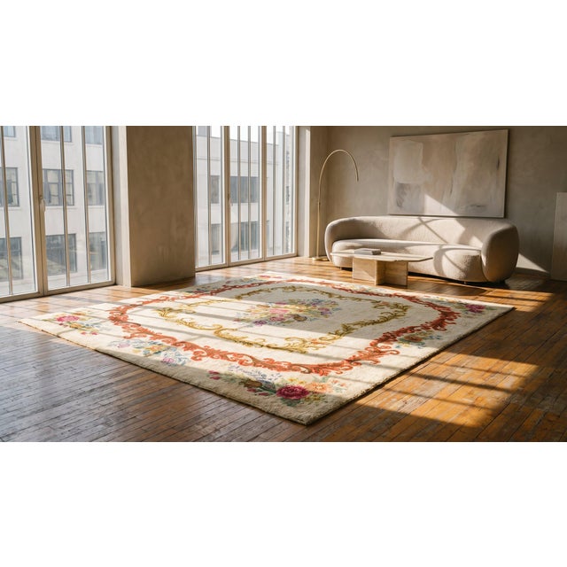 1930s American Hooked Rug ( 9' x 11'8" - 275 x 355 cm ) For Sale - Image 11 of 13