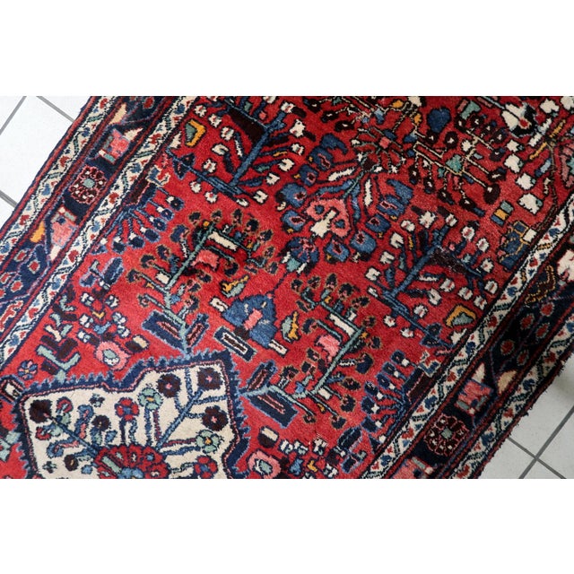 Textile 1920s, Antique Persian Hamadan Handmade Runner 3.5' X 9.9' For Sale - Image 7 of 13