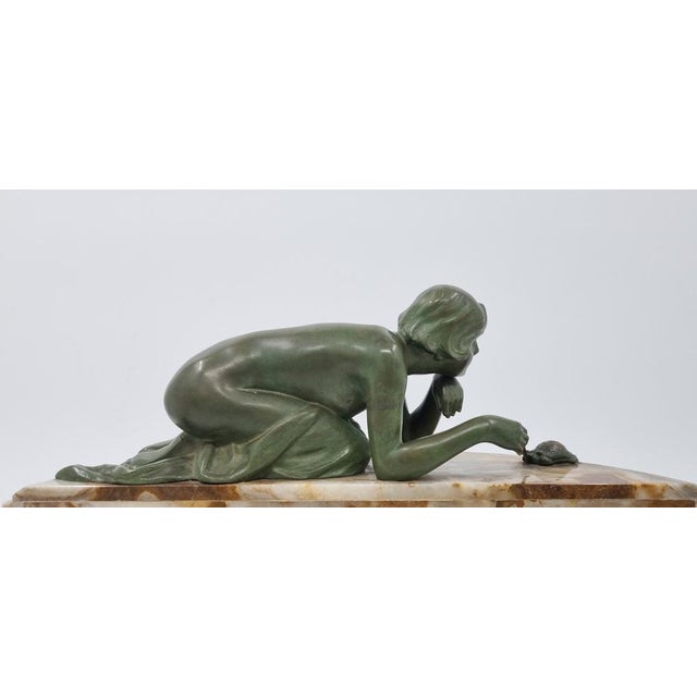 Art Deco Bronze Clack Garniture Set by Suzanne Bizard, 1920s, Set of 3 For Sale - Image 14 of 18