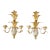 Vintage Italian Giltwood & Tole Pineapple Candle Wall Sconces For Sale