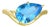 Kai Ocean Wave Swiss Blue Topaz East-West Ring in 14k Solid Gold, size 4 For Sale