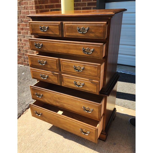 Late 20th Century Late 20th Century Complete Queen Hard Wood Bedroom Set For Sale - Image 5 of 14