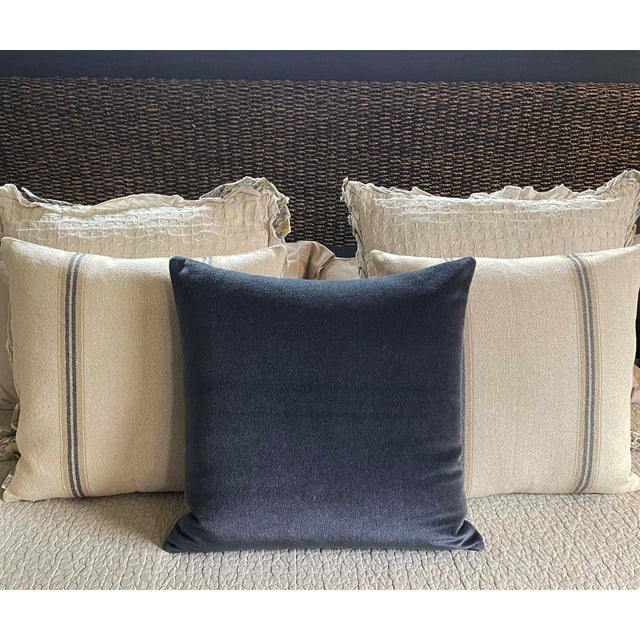 Schumacher Reversible Mohair Pillow Brand new Hidden zipper for closure Dimensions: 22.0" x 22.0" Down feather insert...