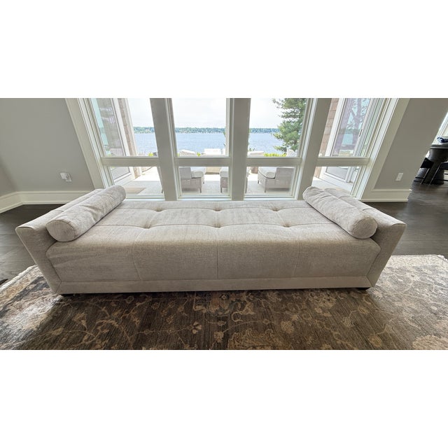 Beautiful piece by Thomas Pheasant/Designer for Baker Furniture. This is an updated daybed with two low arms, two...