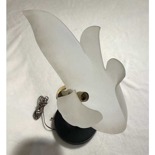 Vintage Large Acrylic Brass Lamp, Manner of Rougier, Circa 80’s For Sale In Greenville, SC - Image 6 of 12
