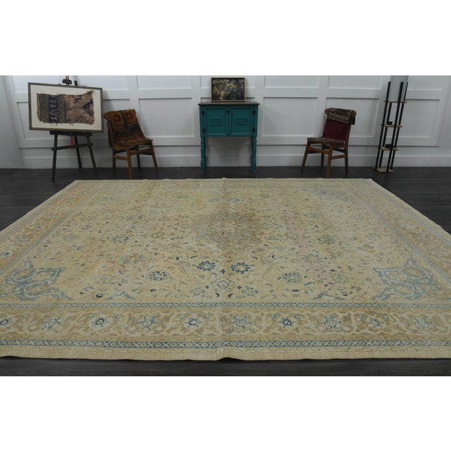 Textile 1970s Vintage Persian Handmade Wool Cotton Orange Area Rug For Sale - Image 7 of 11