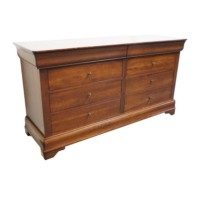 Durham Furniture Chambord Collection Solid Cherry Contemporary Traditional Style 69" Double Dresser For Sale - Image 4 of 13