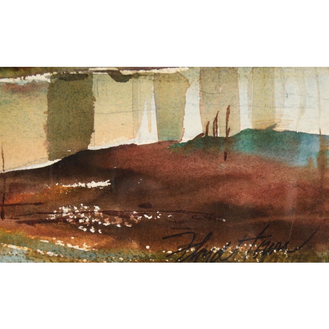 650 the Fishing Shack, Landscape Watercolor by Floyd Town For Sale - Image 9 of 9