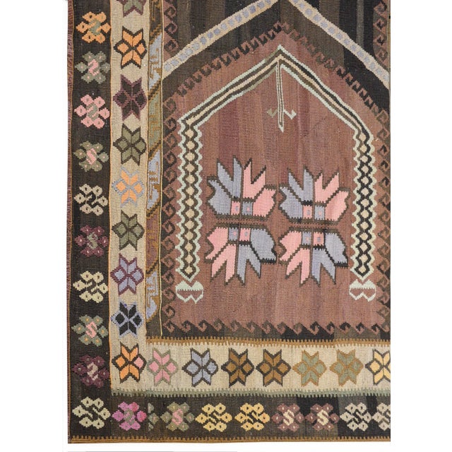 Coffee Early 20th Century Anatolian Kilim Rug For Sale - Image 8 of 11