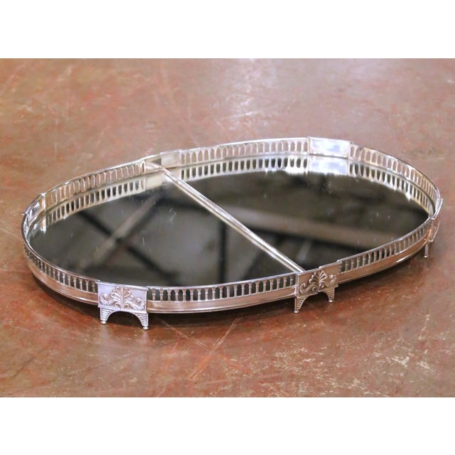 Decorate a dining table with this elegant antique French surtout de table crafted circa 1860. Made of finely cast silvered...