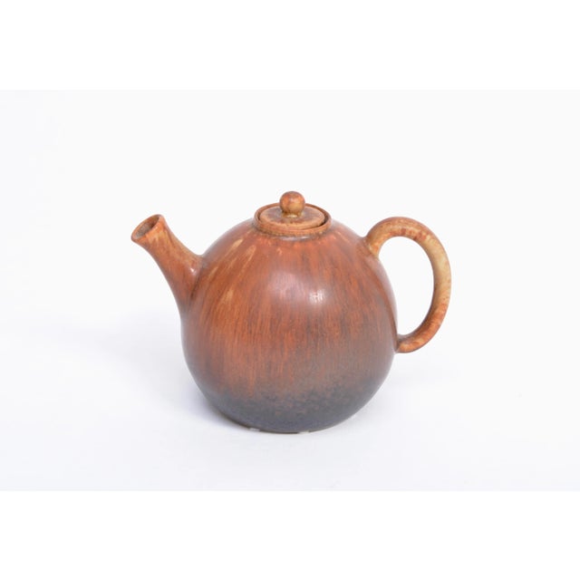 Brown Ceramic Tea Pot by Carl Harry Stålhane for Rörstrand, 1960s For Sale - Image 8 of 8