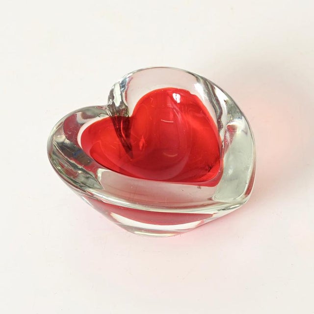 Sommerso Murano Glass Heart and Spade Ashtrays by Flavio Poli, Italy, 1960s, Set of 2 For Sale - Image 6 of 13