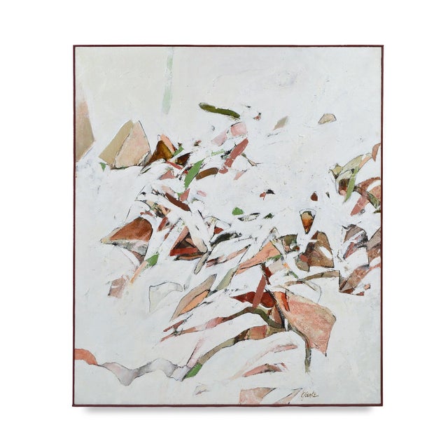 This wonderful abstraction by Sandra Gierke is executed in oil on linen. A very active painting with a vivacous...