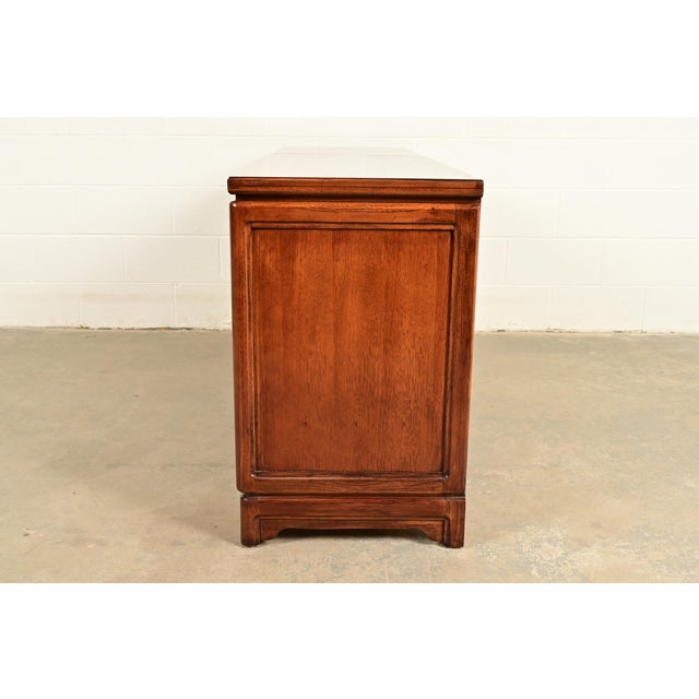 Thomasville Mid-Century Hollywood Regency Chinoiserie Walnut Long Dresser or Credenza, Circa 1970s For Sale - Image 13 of 15