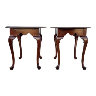 Ethan Allen Georgian Court Oval Side Tables - a Pair For Sale
