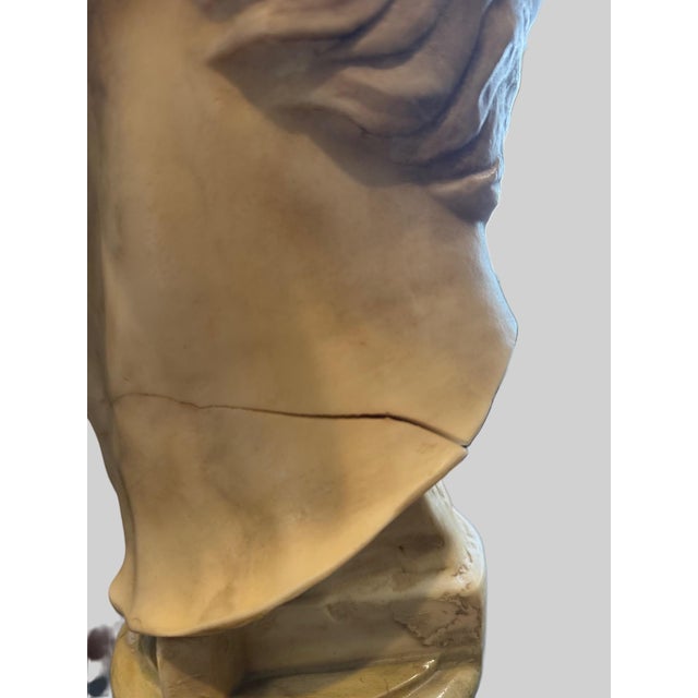 Neoclassical Roman Emperor Bust – Faux Marble Resin Sculpture – 20” For Sale - Image 4 of 9