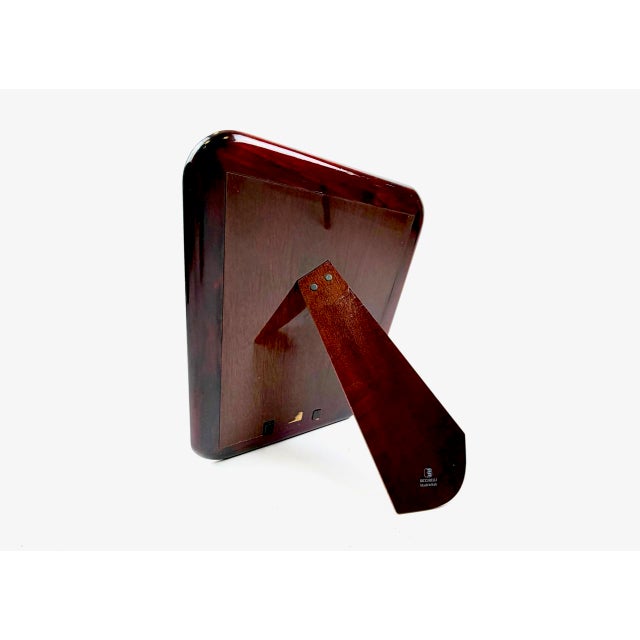 Art Deco Italian Silver Plate and Mahogany Picture Frame by Gino Bicchielli, 1950s For Sale - Image 4 of 11