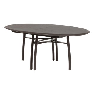 Contemporary Oval Ebonized Wood Dining Table For Sale