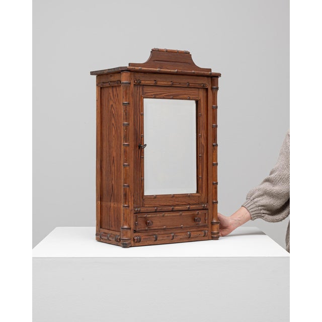 1900s French Mini French Faux Bamboo Armoire For Sale In Greensboro - Image 6 of 18
