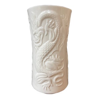 Mid 20th Century Bone China Dragon Vase For Sale