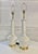 Vintage Mid Century Ceramic Table Lamps A pair of majestic vintage table lamps with palm leaf, high gloss white ceramic...