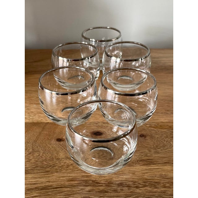 Transparent 1960s Vintage Roly Poly Martini Glasses in the Style of Dorothy Thorpe-Set of 6 For Sale - Image 8 of 11