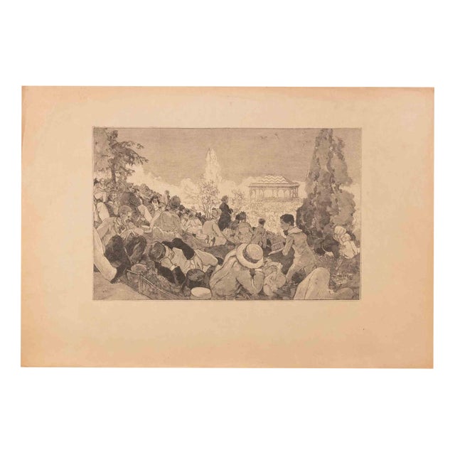 Daniel Vierge, Open-Air Concert, 1800s, Paper For Sale