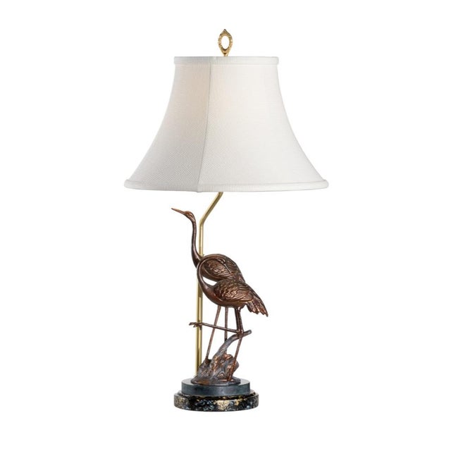 Combined patinas on cast brass birds 28h x 7w x 8.3d Shade Dimensions: top(7.5) bottom(15) side(9.5)