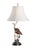 Combined patinas on cast brass birds 28h x 7w x 8.3d Shade Dimensions: top(7.5) bottom(15) side(9.5)