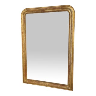 Large 19th Century French Giltwood Louis Philippe Style Mirror, 70.4 X 48 Inches For Sale