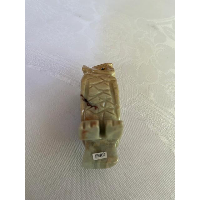 2000 - 2009 2000s Hand-Carved Marble Owl Figurine, Peru For Sale - Image 5 of 11
