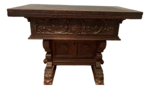 Console Table in Carved Oak