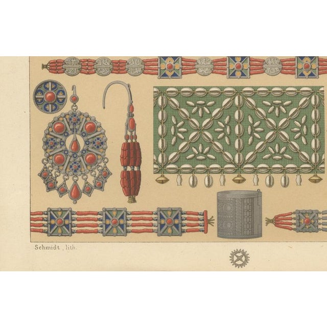 Blue Racinet, Afrique: Kabyle Jewelry from Algeria, 1888, Lithograph For Sale - Image 8 of 10