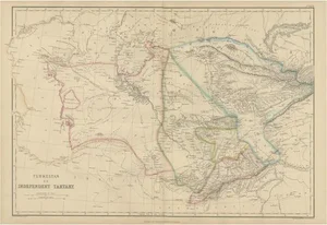 Antique Map of Independent Tartary by W. G. Blackie, 1859