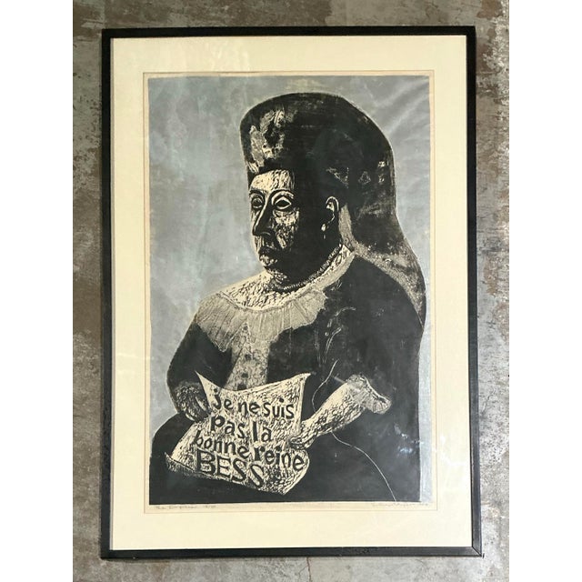 Vintage Queen Victoria Abstract the Empress” Figurative Woodcut Print For Sale - Image 11 of 12