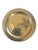 Set of 6 midcentury Hollywood Regency era gold tone shiny polished brass coasters. Made in India, approximately 5"...