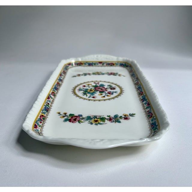 White 1980s English Coalport "Ming Rose" Bone China Tray For Sale - Image 8 of 15